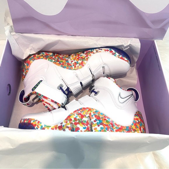 Nike Zoom LeBron 4 Retro Fruity Pebbles DQ9310-100 (2024) Size Men 9 Women 10.5 - Picture 10 of 12